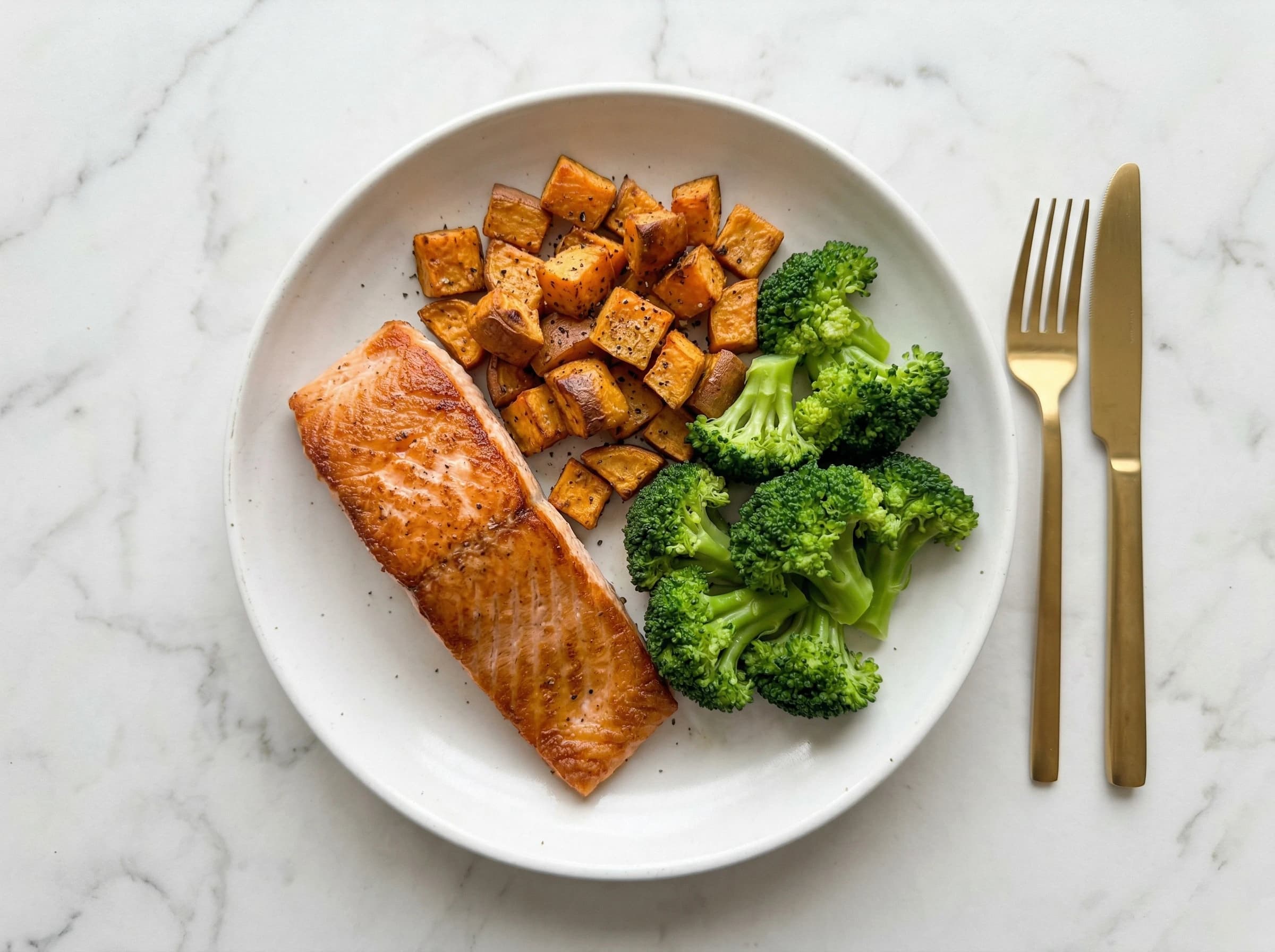 Salmon + Sweet Potato + Broccoli