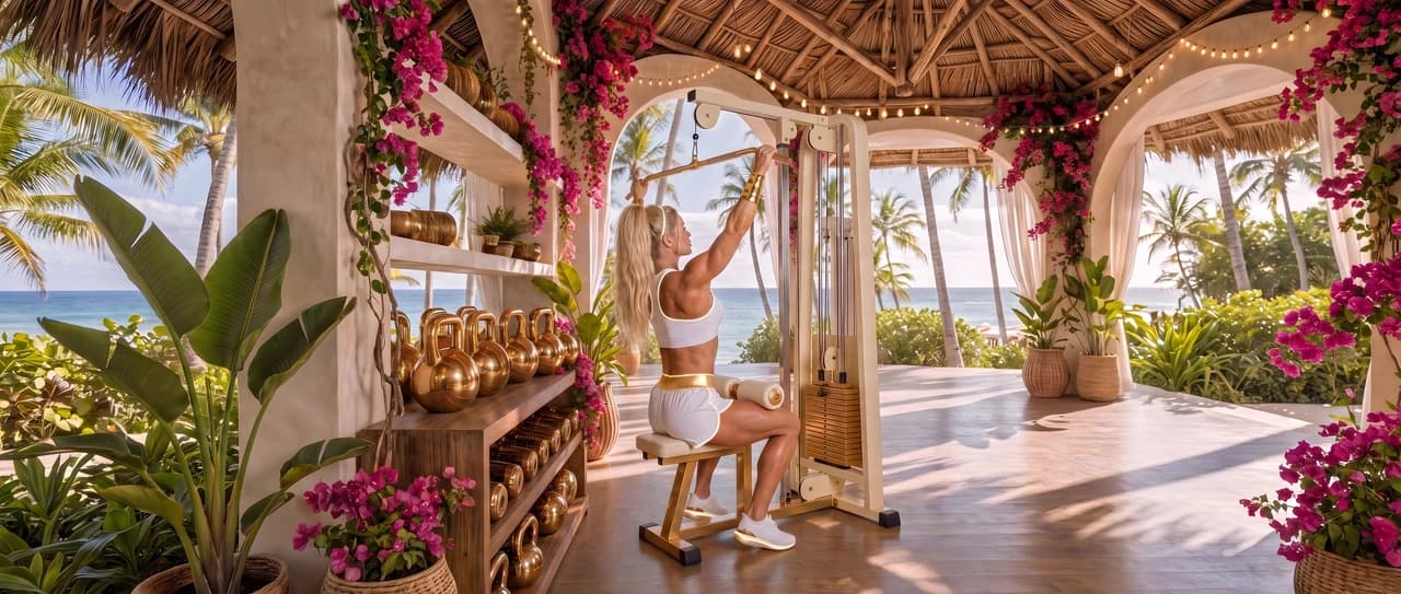 Rosie’s open-air gym: gym master gold dumbbells