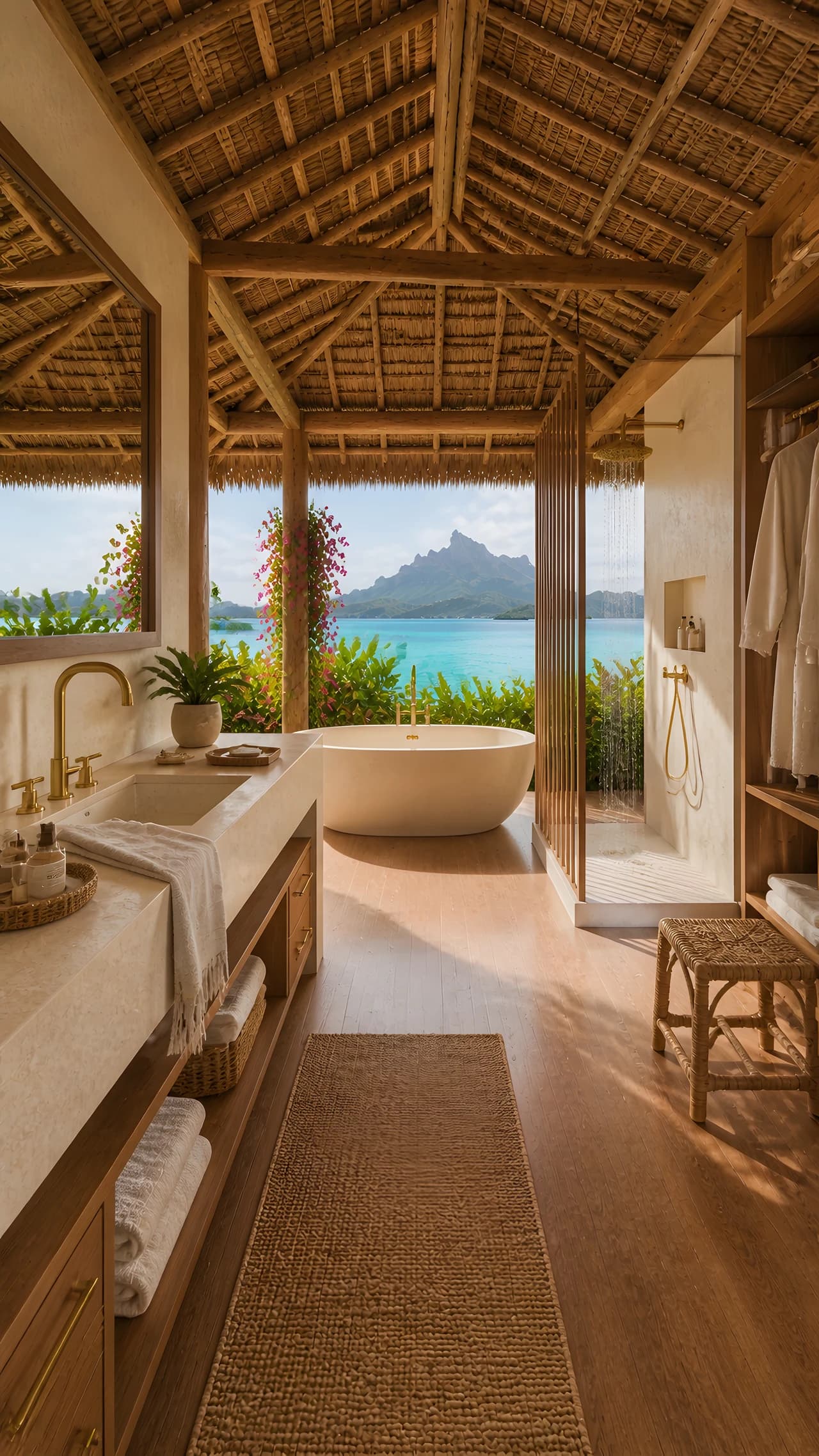 Rosie’s tropical home: spa bathroom dressing suite